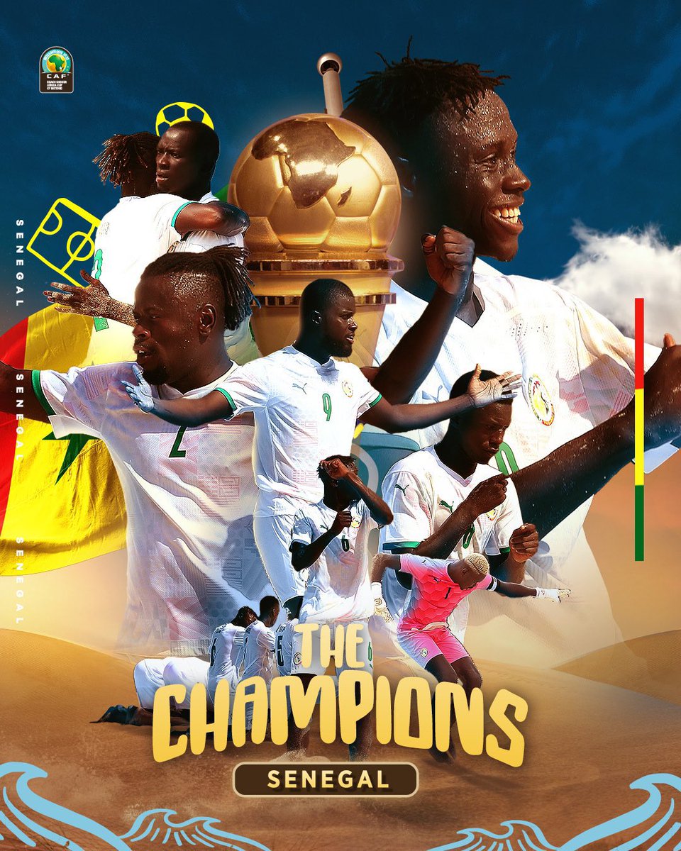 JoueursSN's tweet photo. Le Sénégal devient la première nation à remporter les 3 trophées CAF ! 🏆😍🇸🇳

• CAN 

• CHAN 

• CAN Beach Soccer https://t.co/V9cig63f3Q