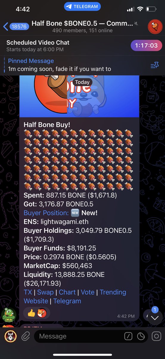 𝗦𝘁𝗲𝗮𝗹𝘁𝗵 𝗹𝗮𝘂𝗻𝗰𝗵𝗲𝗱 Jan 27th 2023 $BONE0.5 560k 𝗔𝗧𝗛 | Breakout started 🍖🔥 

Don't miss out on this 100x Gem! #Uniswap 

Next Leg Up > 🚀💥

dextools.io/app/en/ether/p…

TG - t.me/HalfBoneERC
 #HalfBoneArmy #Shibarium #Shiba #ETH #cryptomarket #HALFBONE $BONE