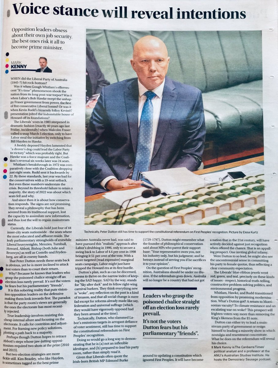 If Aus votes the referendum down, we’d go from being a country that had not got around to recognising its First Peoples in its inadequate Constitution to one that had consciously rejected doing so. To wit, active insult &amp; global infamy. #Insiders <a href="/canberratimes/">Canberra Times</a> <a href="/ANUausi/">ANU Australian Studies Institute</a>