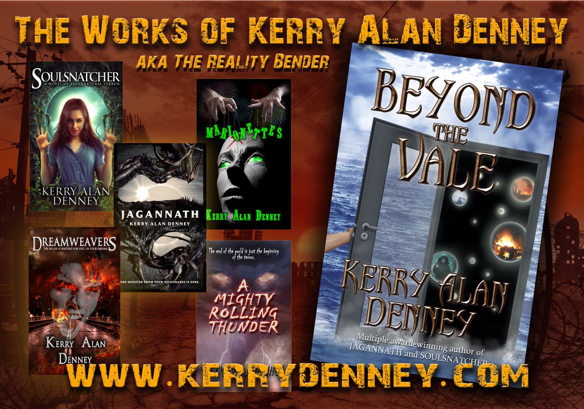 6 ebooks only $2.99 each!
amazon.com/stores/Kerry-A…
"Plays like a Hollywood blockbuster movie in your head."
"Similar to the best of Koontz."
#postapocalyptic #supernaturalthriller #horror #scifi #paranormal #urbanfantasy 
"Denney is a word artist."