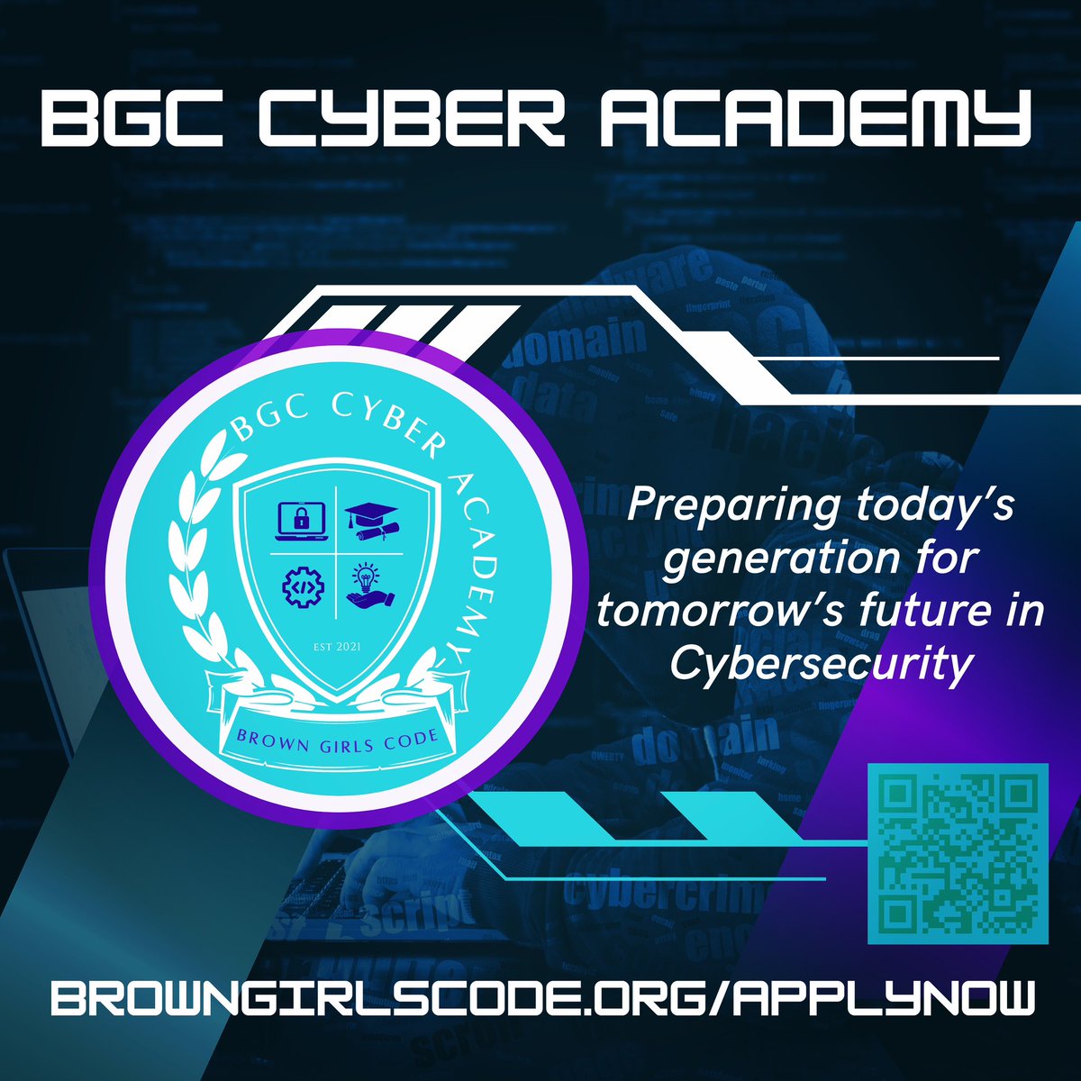 BrownGirlsCode's tweet image. Do you know a teen who has an interest in Cybersecurity? BGC Cyber Academy Applications for Cohorts are now open for Grades 8-12 (no prior knowledge required). browngirlscode.org/applynow