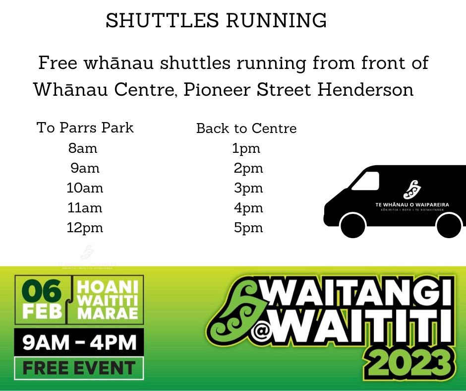 #Freeshuttles #Waixwai23 With recent flooding parking is limited tomorrow so we are putting on free shuttles for whānau. 3 shuttles leaving at a time so heaps of room and less hassle to find a park miles away 😂. ka kite apōpō