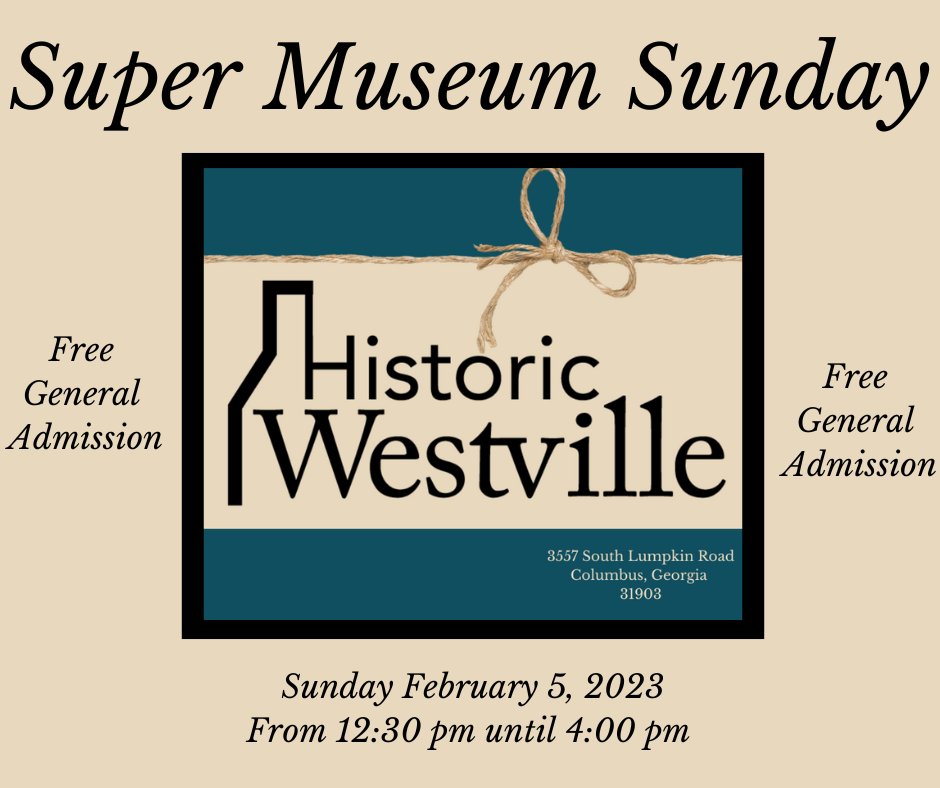 Tomorrow is Super Museum Sunday. We will be open from 12:30 to 4:00. #HistoricWestville #SuperMuseumSunday #Free