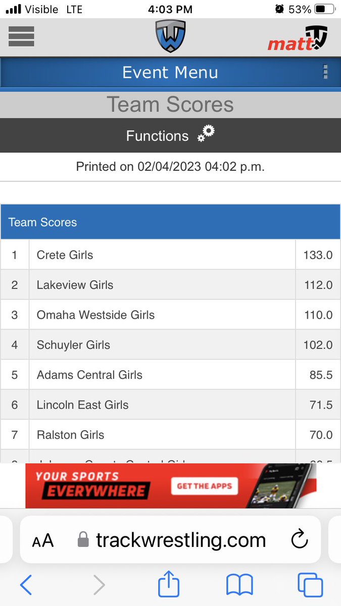 CoachMattMartin's tweet image. Congratulations to ⁦@CreteGirlsWR⁩ on their district championship, 6 state qualifiers and district champ Trinity Williamson!  Vamos Cardinales! #sisepuede