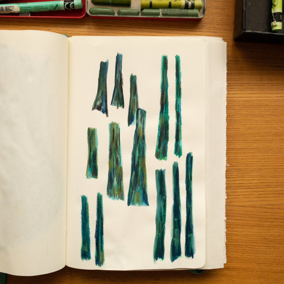 rafaelmaxlove's tweet image. sketchbook explorations. trees.

happy weekend!

#neocolor2 #sketchbookpractice #sketchbookexplorations #carandache #moleskineart #artistsontwitter #sketchbook #trees