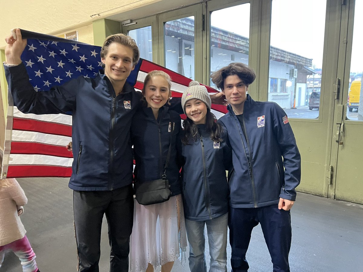 Julia&BlakeSK8 (@juliablakesk8) on Twitter photo Team USA 🇺🇸 medalists at Bavarian Open! 🤩🤩
Thank you so much <a href="/USFigureSkating/">U.S. Figure Skating</a> for the great opportunities!! Congratulations to all the competitors. Team USA 🇺🇸 medalists at Bavarian Open! 🤩🤩
Thank you so much <a href="/USFigureSkating/">U.S. Figure Skating</a> for the great opportunities!! Congratulations to all the competitors.