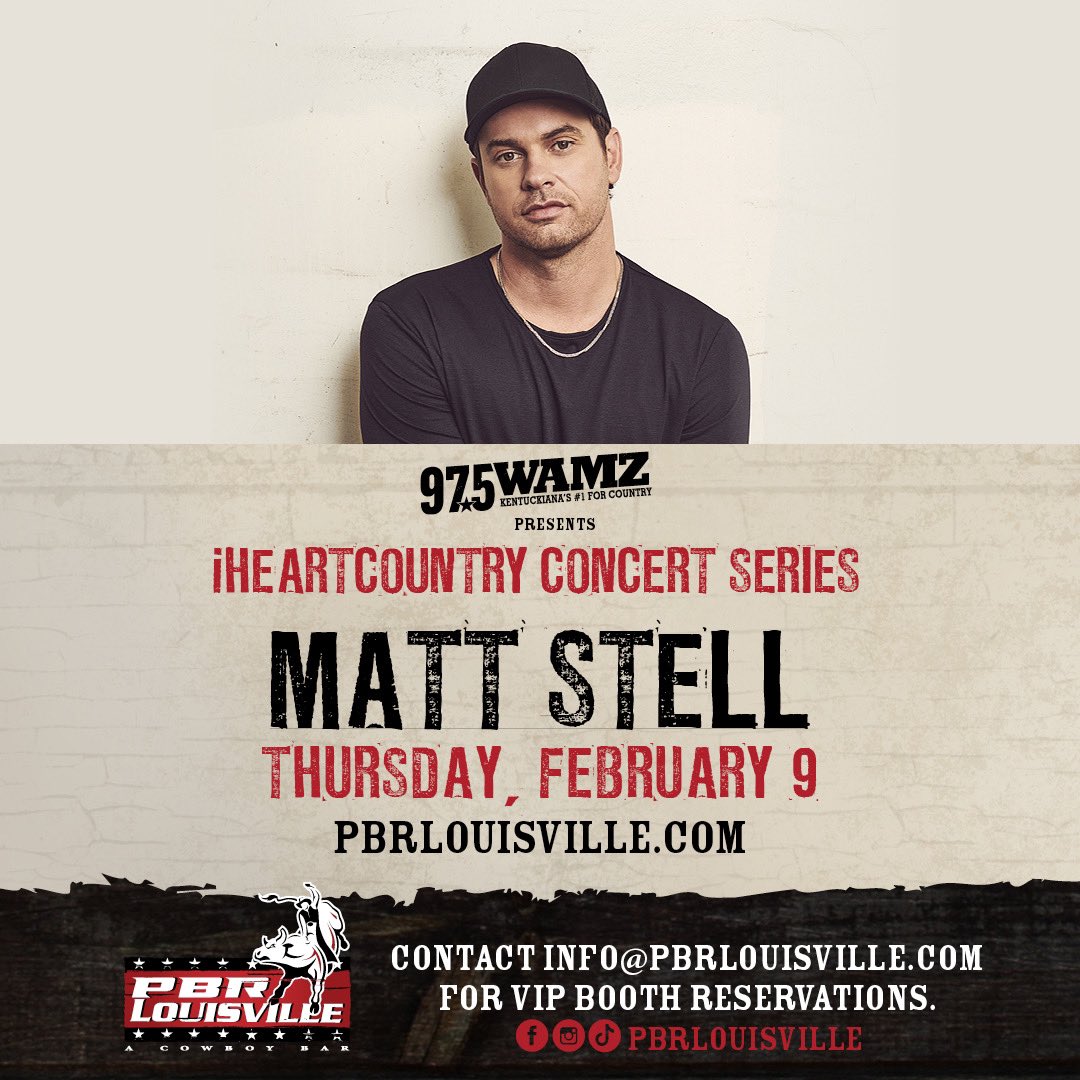MattStellMusic's tweet photo. Louisville, I’m pumped to see y’all next week. Who’s coming to hang with me and @975WAMZ at @PBRLouisville? I might just play a song or two from the #OneOfUsEP https://t.co/lhRvj8AamT https://t.co/GCgcog3WbH