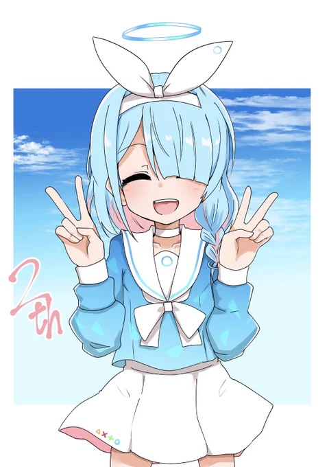オラァ!アロナ!! 二へ顔ダブルピースキメろ!!12周年おめでとうございます#ブルアカ2周年 