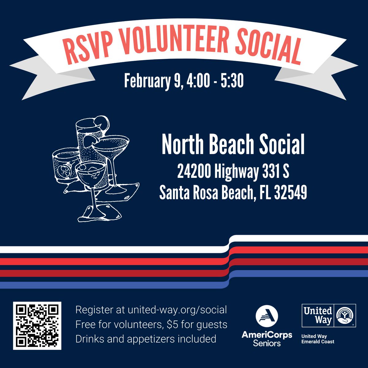 💌 We'd love to see you at our next RSVP Volunteer Social!

Sign up today at united-way.org/social
Or learn more about RSVP at united-way.org/rsvp 🎇

#volunteer #RSVP #uwec #emeraldcoast #walton #americorpsseniors