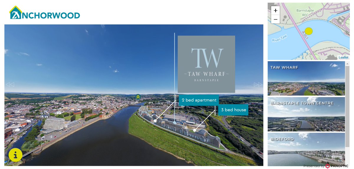 AnchorwoodLtd's tweet image. Did you know you can take aerial tours across North Devon on our website? Use our virtual tool to take a tour of Barnstaple, Bideford, Saunton, Fremington Quay, Instow, Appledore and our Taw Wharf site. aerial.tours/anchorwood-lim… #ethicaldeveloper #anchorwoodltd