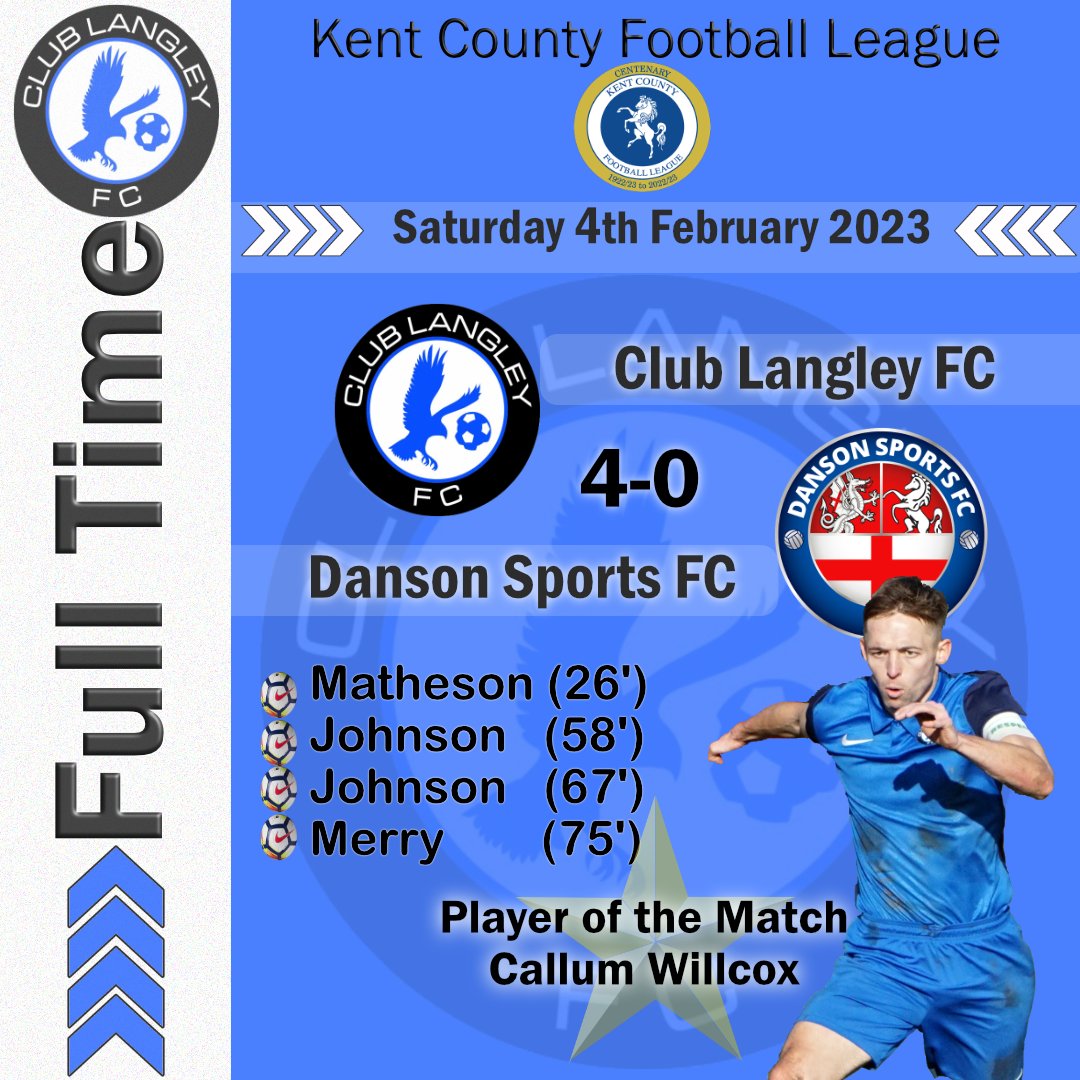 LangleySportsFC's tweet photo. #FullTime 
We asked for a response, boy, did we get one! An excellent performance from everyone of the lads today made it almost impossible to single out anyone individually! But, our inspirational captain @cwillcox_ picks up yet another #StarPlayer award!
#WeAreClubLangley💙🤍 https://t.co/OogQaqpSoO