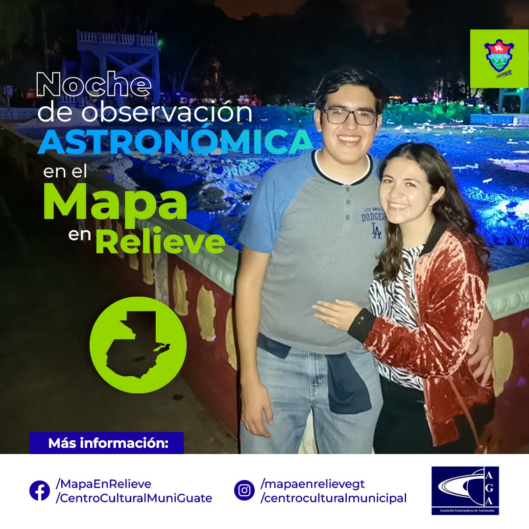 muniguate's tweet photo. ¡Disfrutemos hoy de una velada familiar! 🔭☄️✨
#LaCiudadestuCasa
#MapaenRelieve
#Astronomía
#TurismoMuniGuate https://t.co/buKiflVRBF