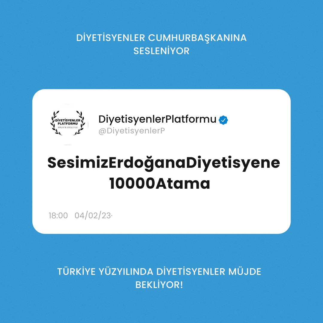 DiyetisyenlerP's tweet photo. 42.500 sağlıkçı atamasında diyetisyene 245 kadro verildi ve bölüm taban puanı 91.08’le kapattı. Ülkemiz Avrupa’da obezite birincisiyken diyetisyen atama sayısını arttırılmasını talep ediyoruz. 

SesimizErdoğana Diyetisyene10binAtama https://t.co/Kb9eiLcPrC