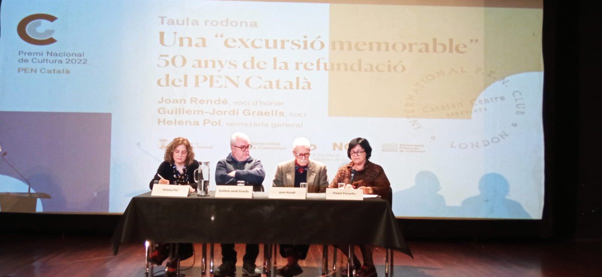 CoNCACultura's tweet image. 👥Comença la taula rodona "Una excursió memorable. 50 anys de la refundació del @PENCatalà"

Benvinguda a càrrec d'@enricmercade, regidor de Cultura i Festes, Comerç i TIC @ajtlespluga.

Participen @JoanRendMasdu, Guillem-Jordi Graells, @HelenaPol1 i @vinyetp, presidenta #CoNCA.