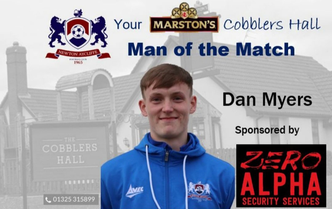 𝙈𝘼𝙉 𝙊𝙁 𝙏𝙃𝙀 𝙈𝘼𝙏𝘾𝙃

Today's <a href="/MarstonsPLC/">Marston's PLC</a> Cobblers Hall 
Man of the Match was 
Dan Myers 

Sponsored by @zeroalphasecure