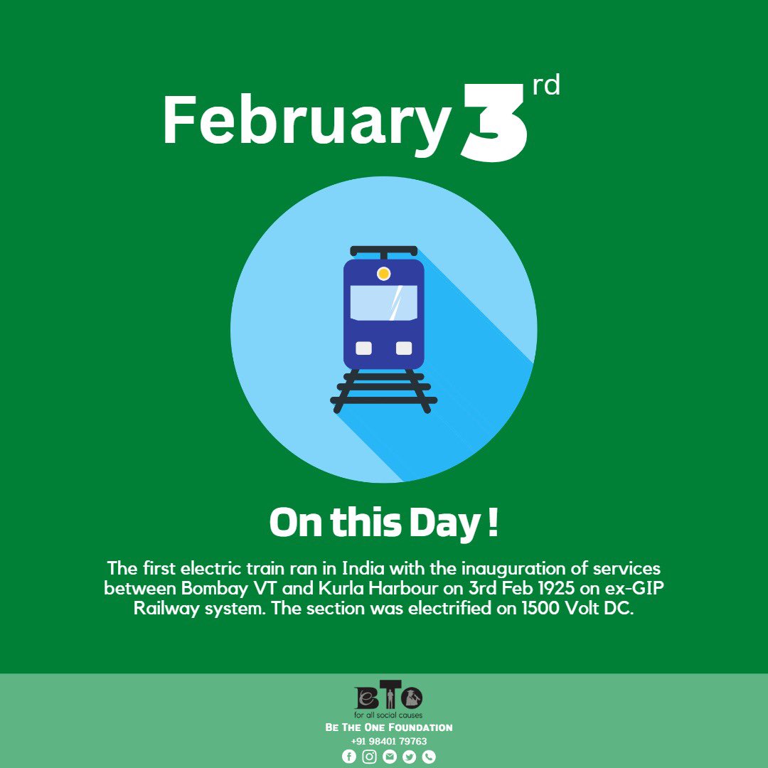 BE THE ONE FOUNDATION on Twitter "The first electric train ran in