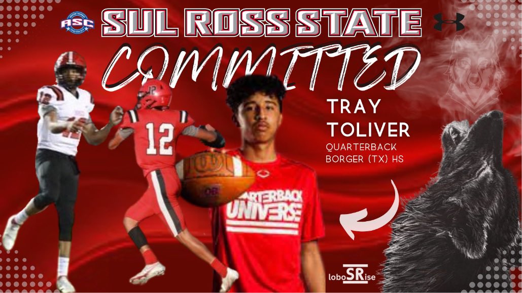 ToliverTrajan's tweet photo. After a great visit on Thursday, I’m proud to announce that I will be committing to play QB at Sul Ross State University. Thanks to all the coaches that have helped me along the way. @billyjackray @Coach8Escobar @coachnatebutts @coachsimmons09 @CoachTolly @SRSUFootball @CoachBD77 https://t.co/BSOvbWTMEG