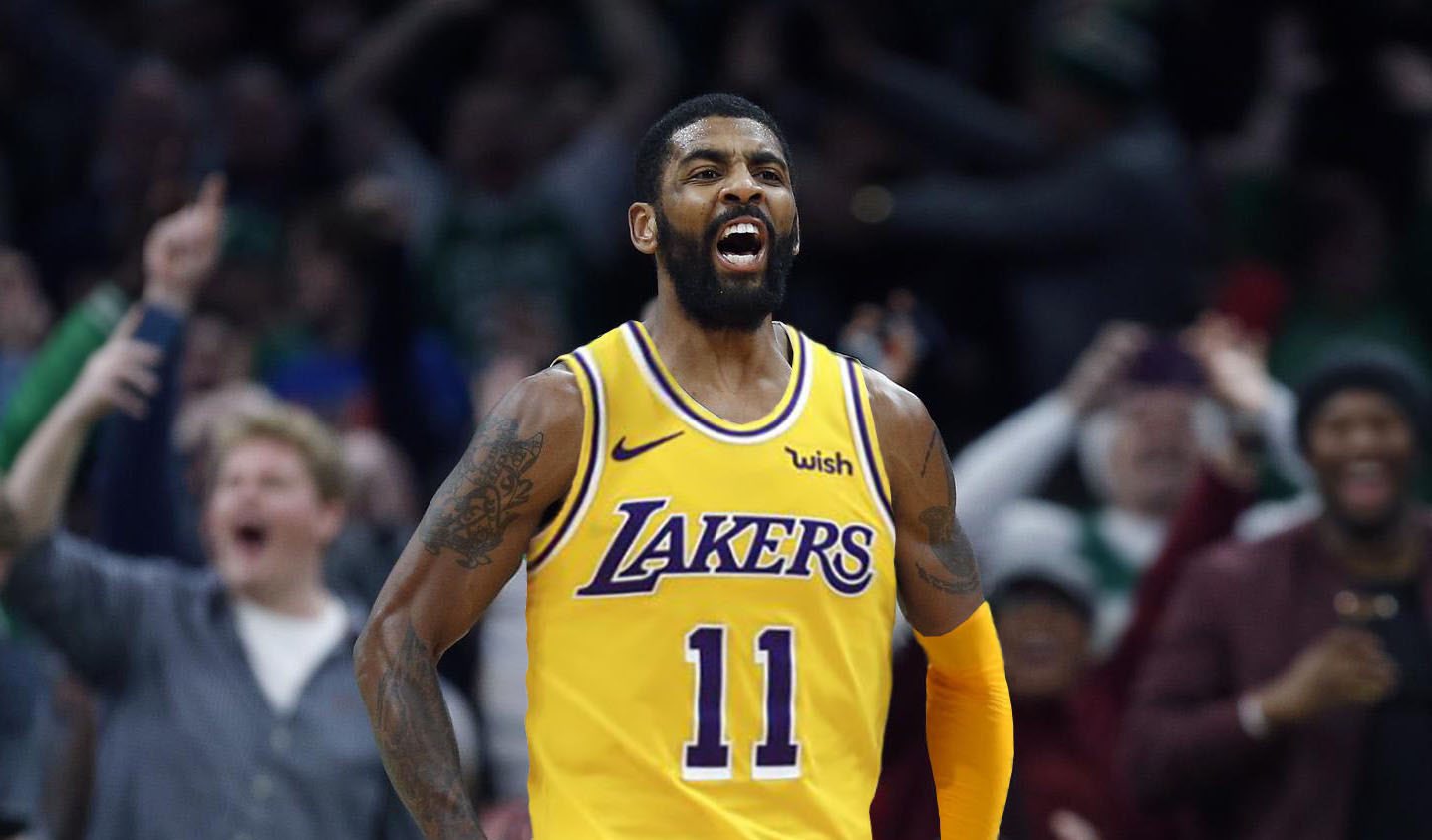 kyrie in lakers jersey