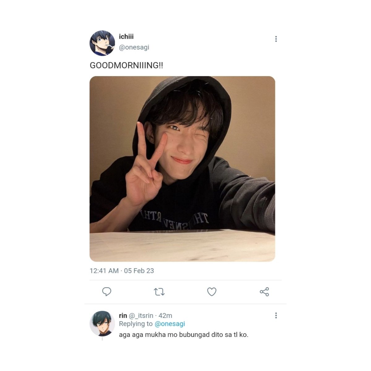 forgaesaki's tweet photo. a #rinsagi au kung saan, sa harap ng tropa ay laging nagkakainitan ng ulo. pero kapag silang dalawa na lang ay grabe kung maglambingan. 

or just a rinsagi taguan ng relasyon au, dahilan kung bakit nagtatago? wala lang, trip lang nila. https://t.co/qqeMTQSl0c
