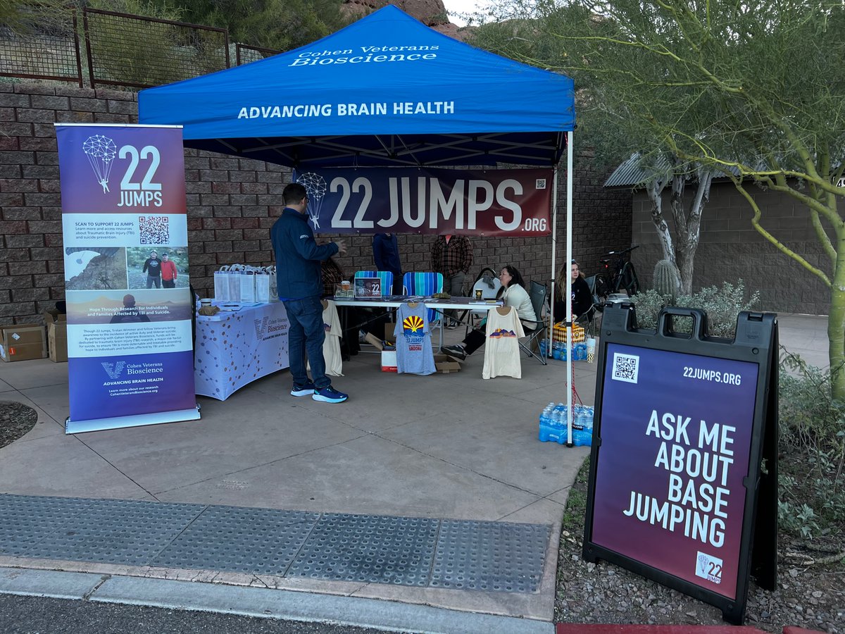Stop by today if you're in the #CamelbackMountain #Phoenix area! #ParachutingWithPurpose #TBI #VeteranSuicide Can't make it? 22Jumps.org/Donate and help us make our $22k goal, symbolic of the 22 #veterans who take their lives each day. 🇺🇸🪂