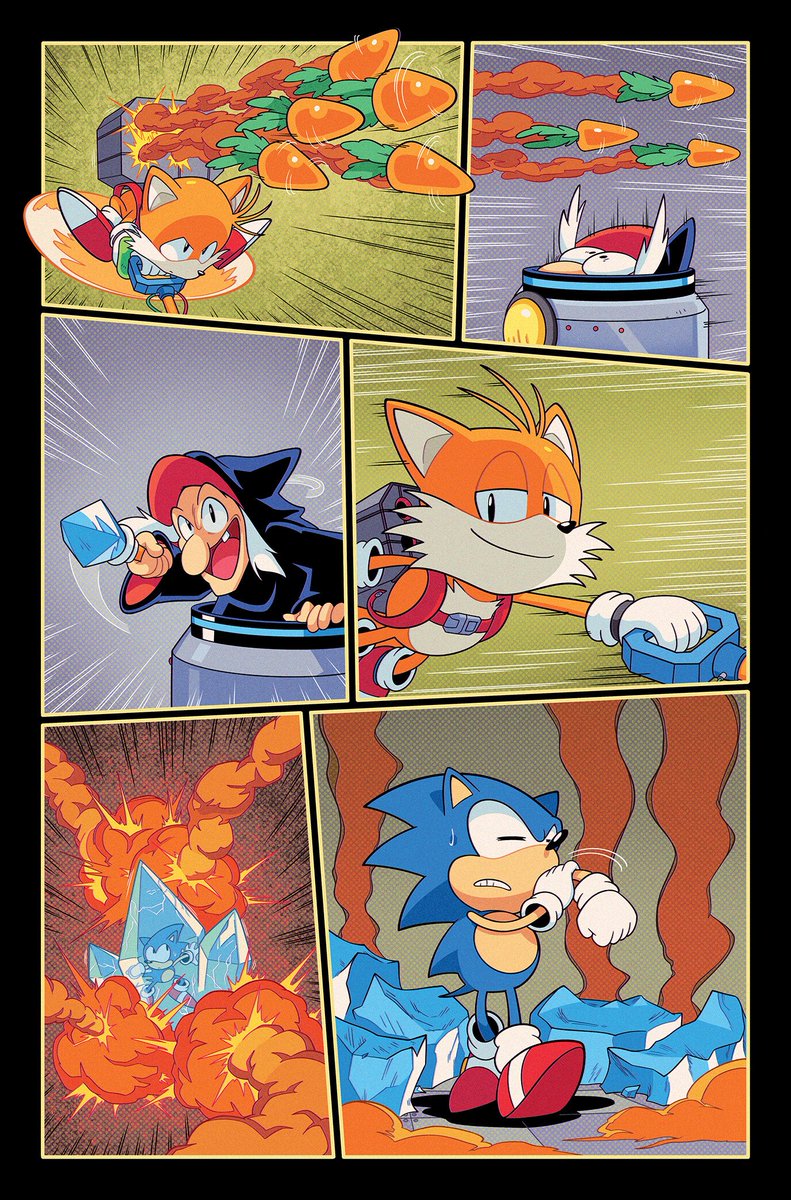 Ziggyfin's tweet photo. Had such a fun time coloring this sequence in the IDW Tails' 30th Anniversary Special! 💎💥

Pencils by @virtanderson and inks by @RikDraws https://t.co/6J5oUo8tv8
