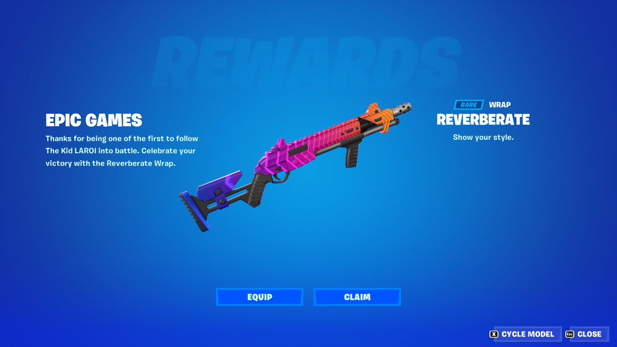 ZarkliX's tweet photo. Is anyone else still waiting to receive this wrap from epic? 🙄 #fortnite #Rewards #fortnitewrap https://t.co/zZyavGyTiv