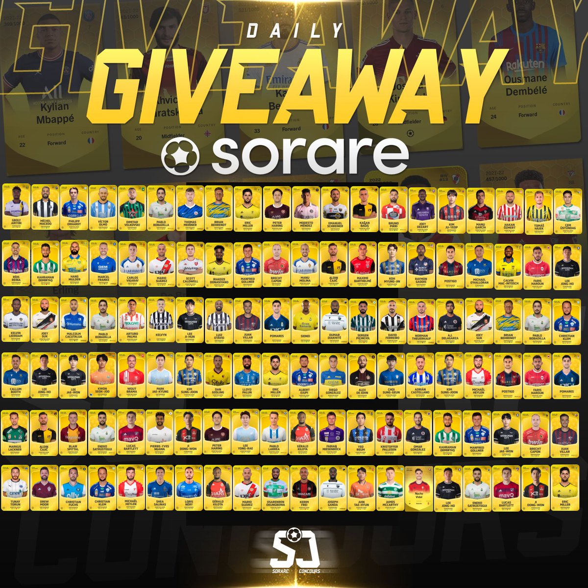 _CaptainHODL's tweet image. 🎁 CONCOURS SORARE 12000 ABONNÉS 🎁

120 JOUEURS À GAGNER /120 GAGNANTS

Conditions pour participer :

- Follow @SorareConcours 
- Retweet ♻️
- Like ❤️

Fin du concours 14/02 à 20h

Si vous n'avez pas Sorare : sorare.com/r/nonoasm

#Giveaway #NFTGiveaway #Concours #Crypto #NFT