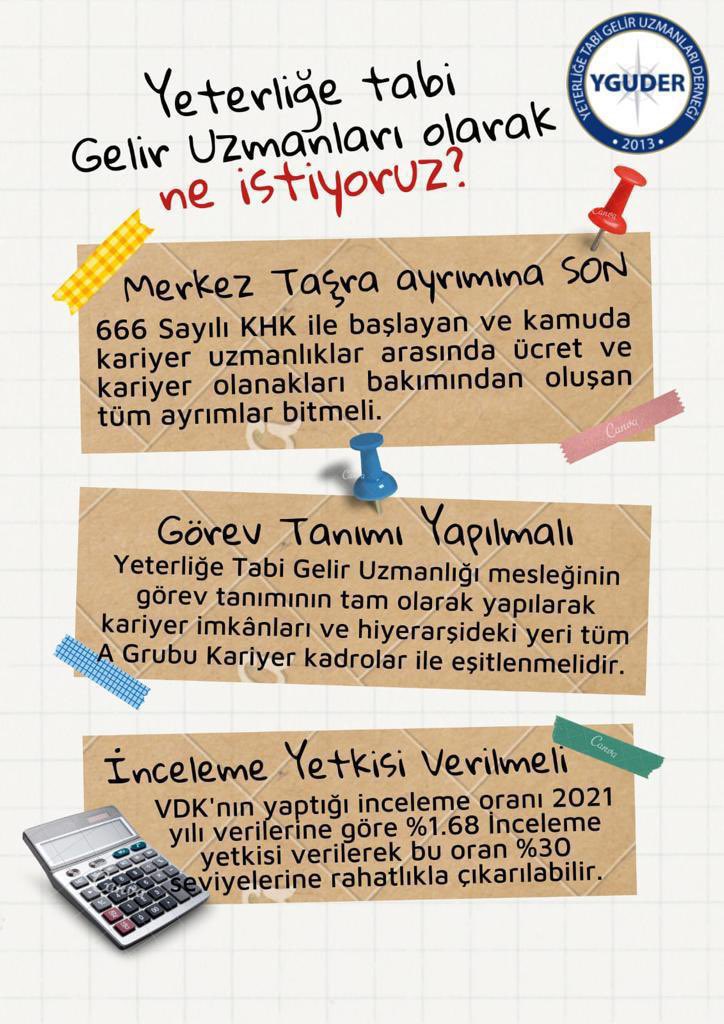 Sınavları farklı diye aynı işi yapan gelir uzmanlarını merkez taşra olarak ayırmanız,KPSS 50 bile almayan Kurum içi Gelir uzmanlarına;Yeterliğe Tabi Gelir Uzmanları ile aynı ünvân ve aynı özlük haklarını vermenizi kabul etmiyoruz #YTGelirUzmanlarınaAdalet <a href="/ikalin1/">İbrahim Kalın</a> <a href="/NureddinNebati/">Dr.Nureddin NEBATİ🇹🇷</a>