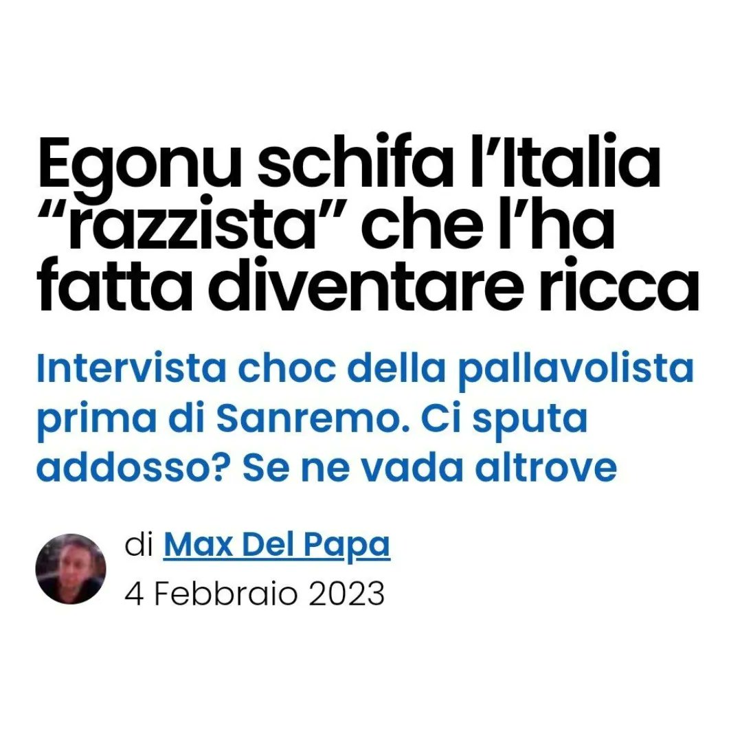PossibileIt's tweet photo. Gli attacchi scomposti di certa stampa all'intervista di Paola #Egonu sono la conferma più evidente di quanto le sue parole sono vere. https://t.co/HfNY4jiiDr
