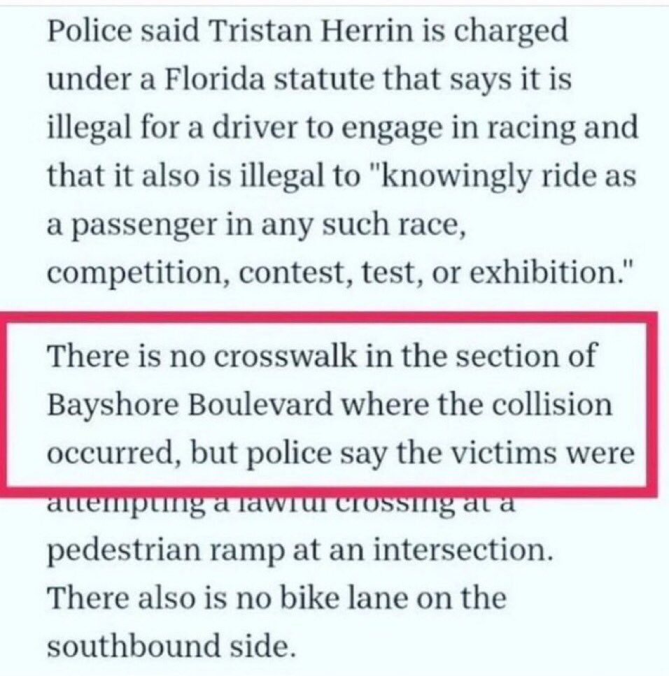 There was no crosswalk where the accident happened!
#Justice4CameronHerrin 
#FreeCameronHerrin 
#TampaBayFL 
#Release_Cameron 
#ReleaseCameronHerrin 
#Florida
#whoiscameronherrin