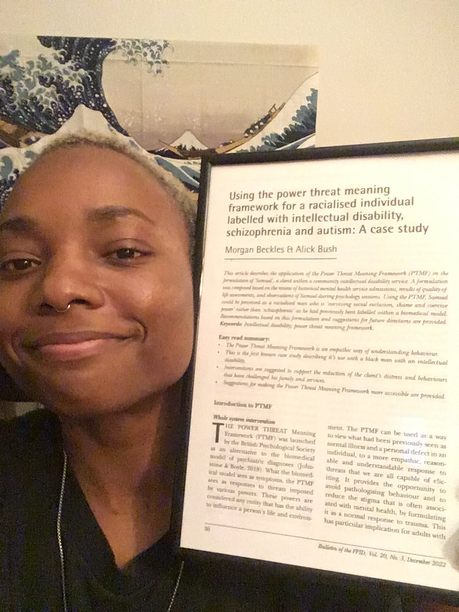 Finally got around to printing and framing my paper! I am so proud of this one. Really enjoyed this case and writing about it, and really looking forward to seeing what the future holds for the #powerthreatmeaningframework #PTMF for #PWLD #learningdisabilities