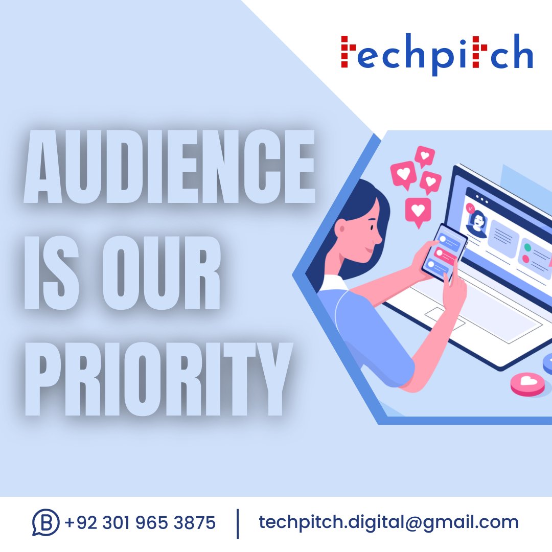 Techpitchdigi's tweet image. At #TechPitch your #audience is our #priority ! 
 #socialmediamanager #tech #digitalmarketingagency #Webdesign #digitalmarketing