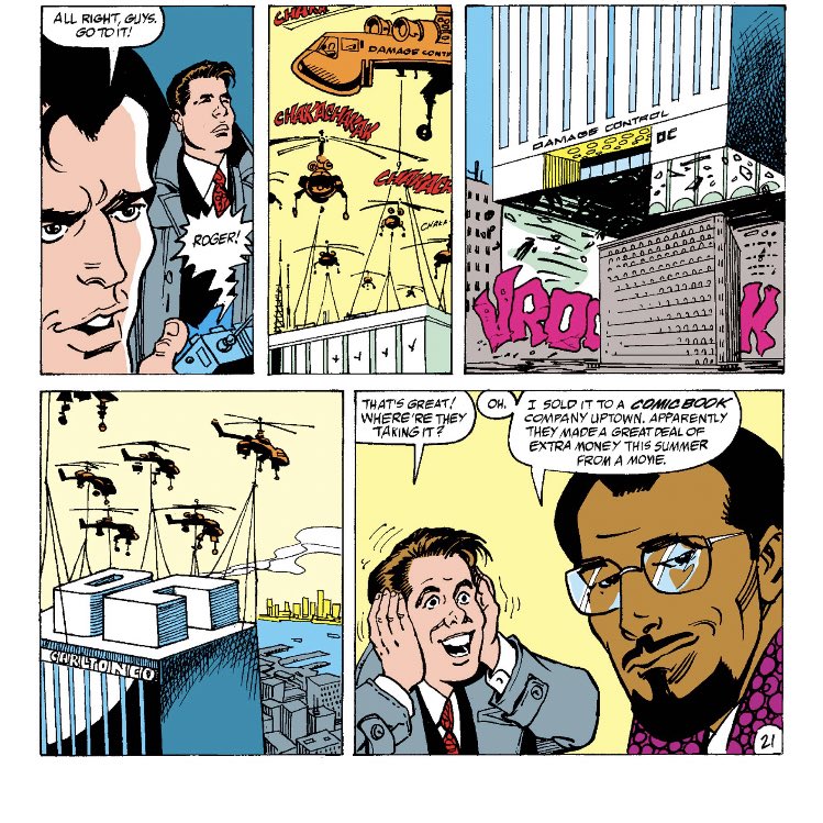 BenJMorse's tweet photo. Damage Control is a comic about infrastructure and business practices, but McDuffie makes it all entertaining and witty, plus elevates his cast to seem as vital to the Marvel Universe as its super heroes. And he writes the best Nick Fury!
#ActsOfVengeance https://t.co/t5iXQJTzLN