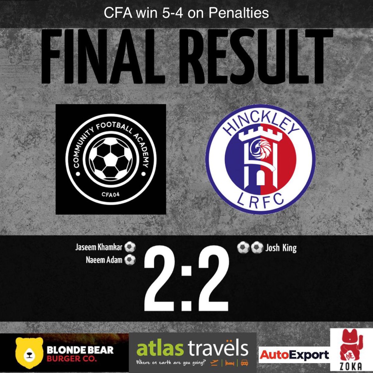 cfa_2004's tweet image. CFA 2 v 2 @HinckleyLRFC Reserves
5-4 on Pens 

Fantastic result and response from the boys after being 2-0 down at half time! Boys showed character and resilience against a top side. Good luck to Hinckley for their season. Definitely the best side we’ve faced 🤝

#UpTheCFA