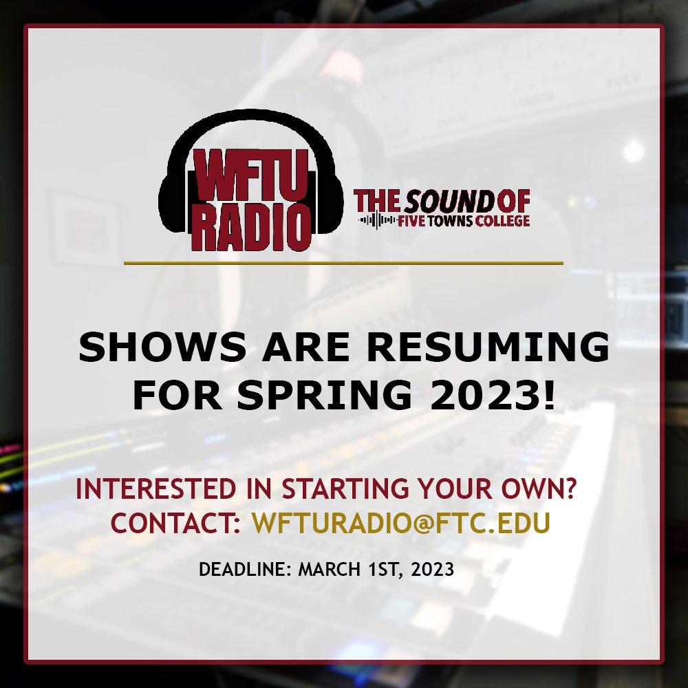 WFTURadio's tweet image. Are you ready for a new semester of shows on WFTU?

Join us at 8am this Monday as &apos;Good Morning FTC&apos; kicks everything off!

You can listen live on our app using the link in bio

@FiveTownsNY @FTCMassComm @FiveTowns_Sound 
#collegeradio #broadcasting #radioshow #Radio