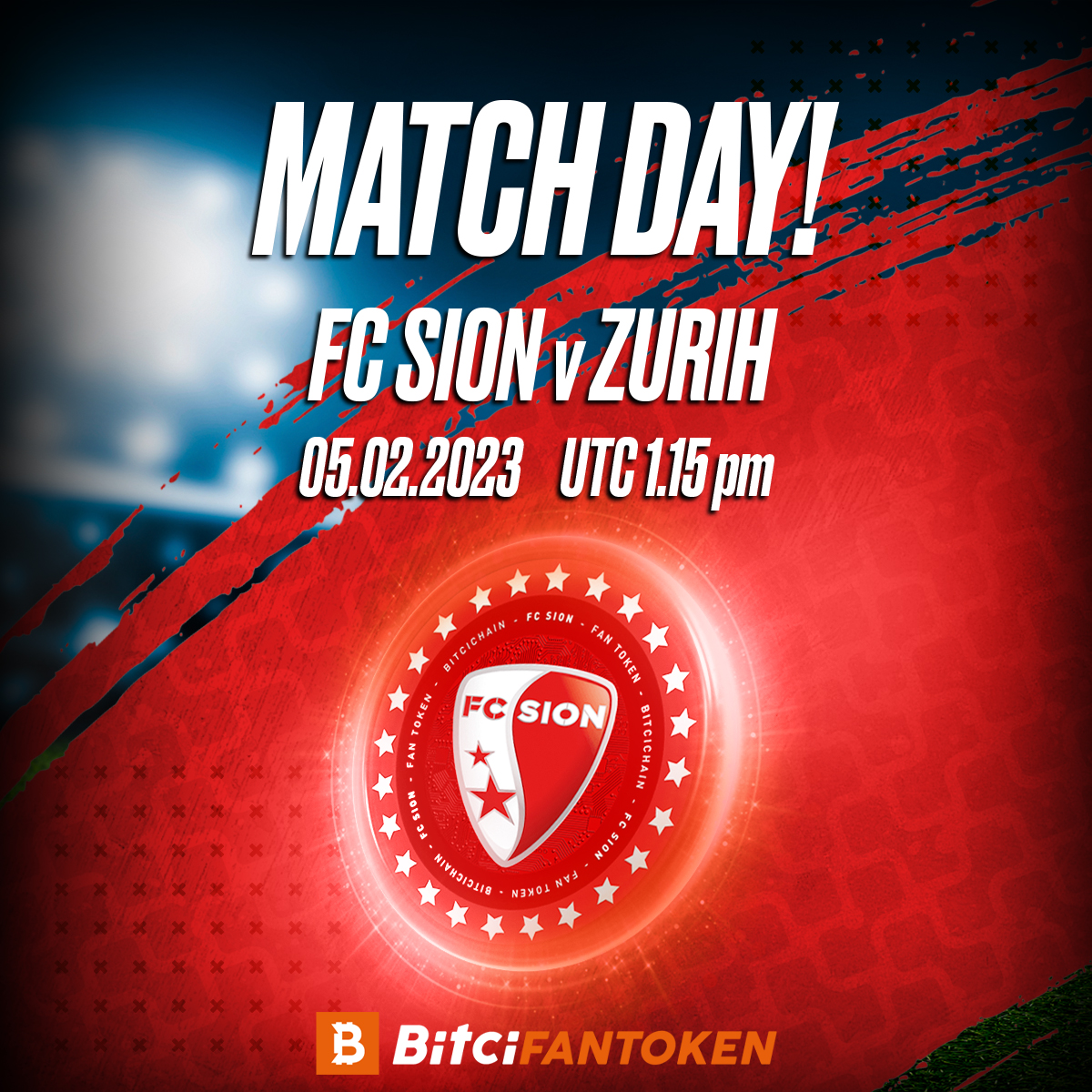 glftglobal's tweet photo. ⚽Match Day for FC Sion !
ZURIH 🆚 FC SION
⏰ UTC 1.15 PM
Good Luck @FCSion ! 🤍❤️
#Bitci #NextToWinners #BitciFanToken #FanToken #SION https://t.co/oKd4OW47QH