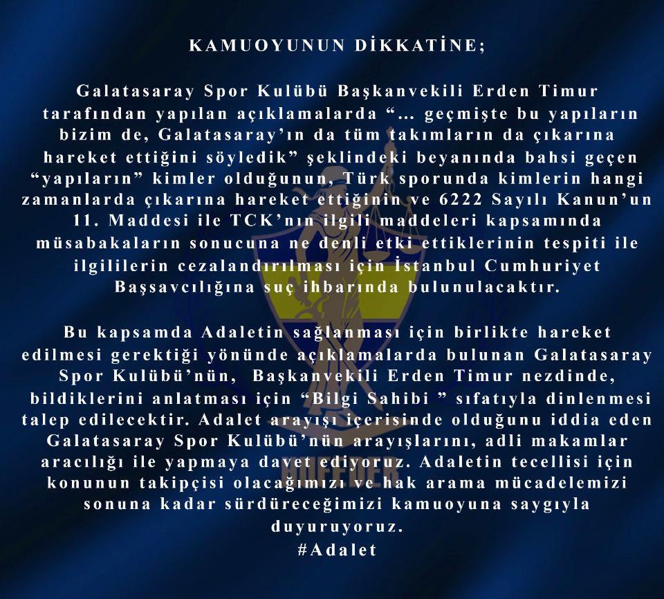 Türk futbolunu dizayn etmeye çalışan “yapılara” son vermek için; sporun tüm paydaşlarını adalet aramaya davet ediyoruz…
#Adalet