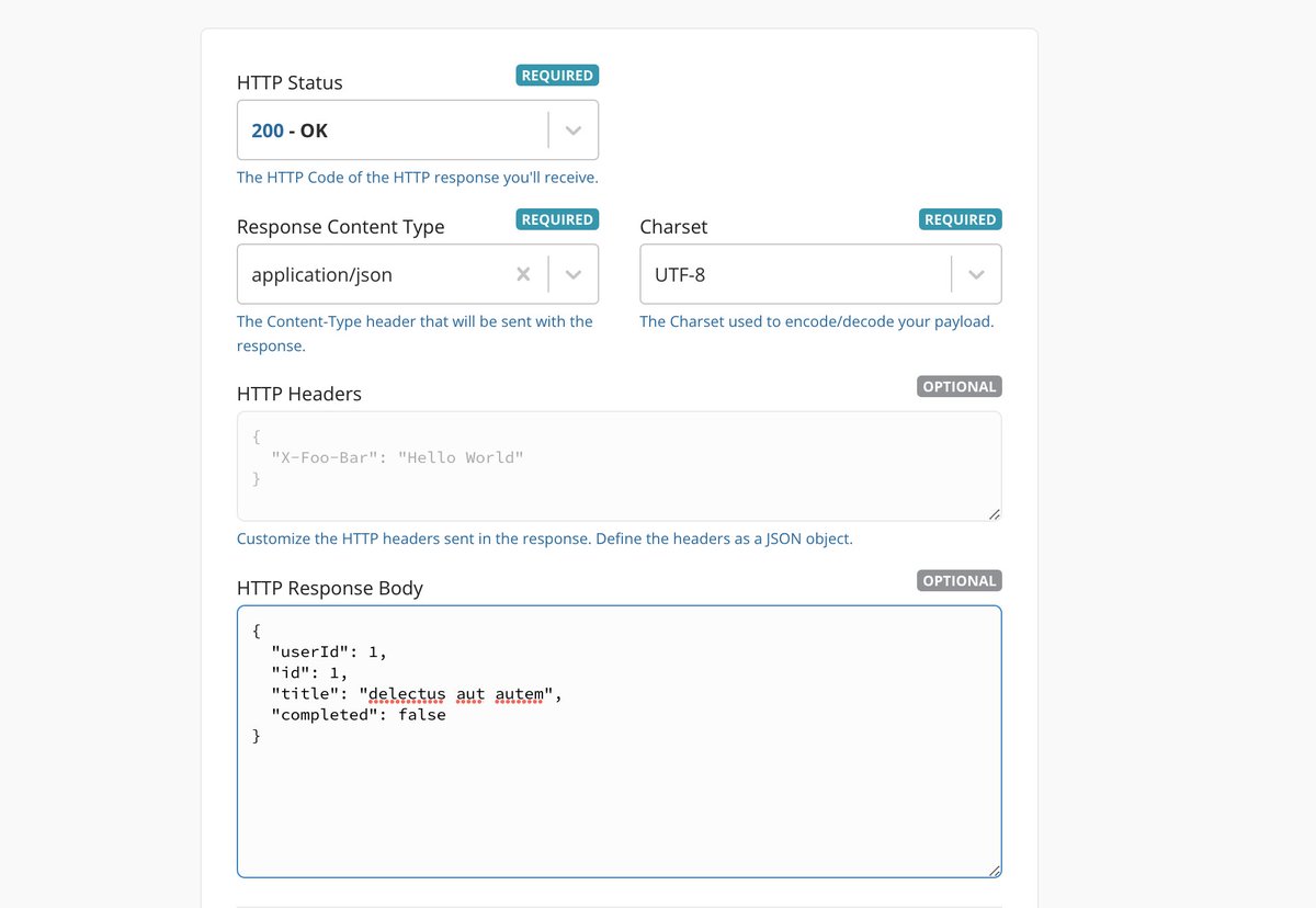 midudev's tweet photo. Este recurso para desarrolladores crea una API de prueba para tu proyecto.

Se llama Mocky:

- Endpoints con cualquier Status Code
- Configura los HTTP Headers
- Todo tipo de respuestas
- Gratis y sin registros

https://t.co/2ZoE8a6iTx https://t.co/1K292afyQM