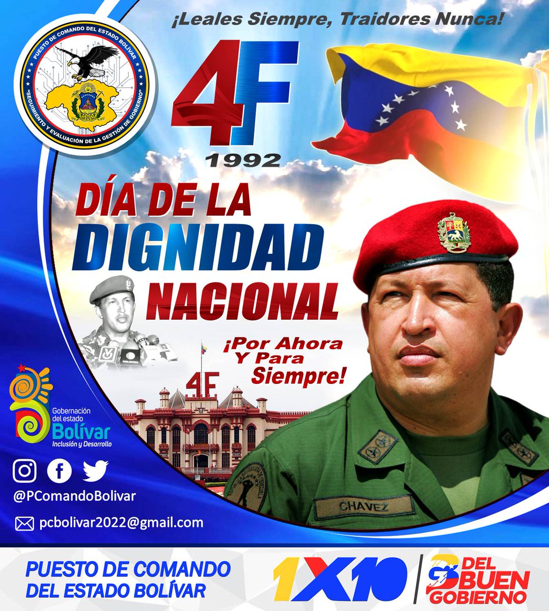 PComandoBolivar's tweet photo. #4Feb92 el pueblo venezolano fue testigo de un “Por Ahora”, que hizo resurgir la esperanza que ese día comenzó a florecer en las entrañas de los más humildes, cuando #HugoChávez encabezó una rebelión de militares patriotas que arriesgaron todo por recuperar la dignidad nacional https://t.co/aZVzXpis2Z