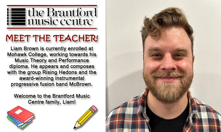 Meet Liam Brown, our new guitar and bass instructor! Give us a call at 519-752-3797 or e-mail lessons@brantfordmusic.com if you are looking for #musiclessons and to learn how to pluck and strum! 🎶 #brantford #brantcounty #downtownbrantford #shoplocal