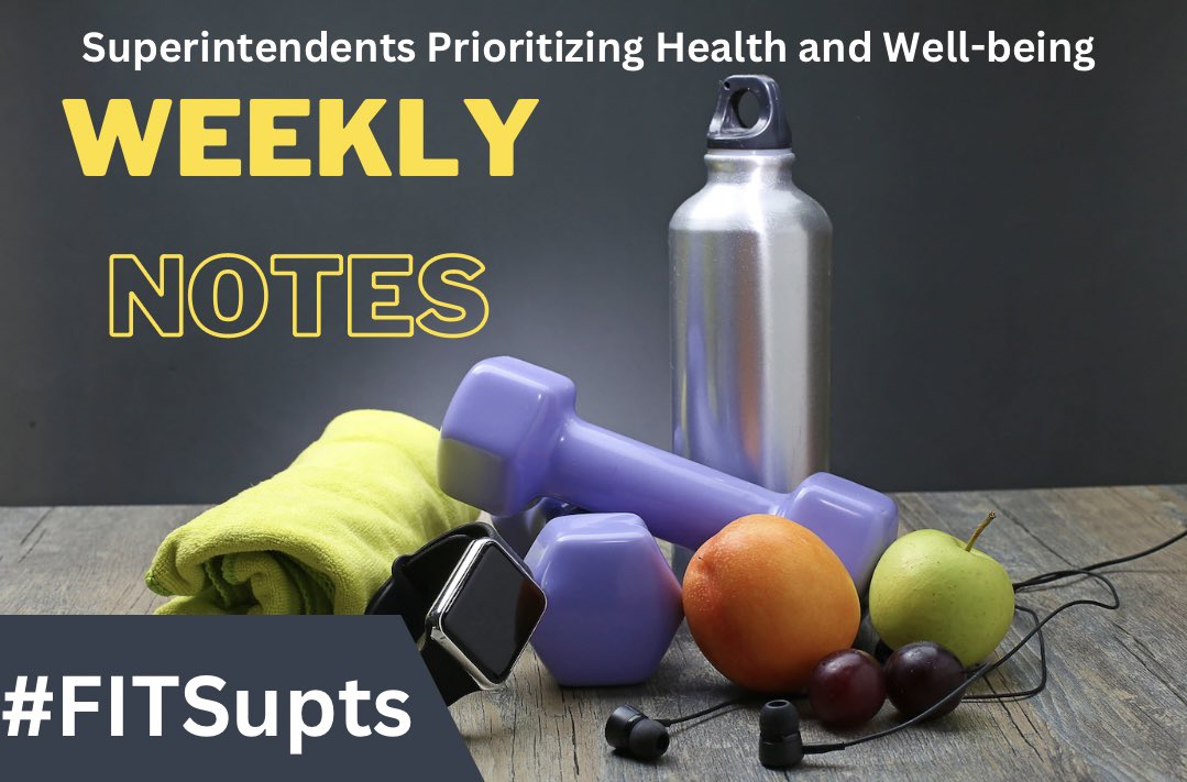 fitsupts's tweet photo. This week’s #FITSupts notes:
🗓️ Schedule time for health each week
🏖️ When stressed, prioritize time away from the job
😴 Daily Adequate sleep helps
🌳 Seek fresh air often
✅ Address your stress
📵 Refrain from early morning tech
#edchat #SatChat #satchatuk #SuptChat https://t.co/pTkBSQplvb