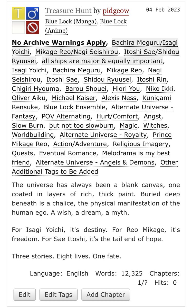 ITS FINALLY HERE MY FIC IS REAL. every one of my followers is obligated to read and kudos Treasure Hunt on ao3 it’s blue lock but fantasy. the first chapter is #bachisagi but #reonagi and #ryusae are also major roles. Literally party city #bluelock archiveofourown.org/works/44785678