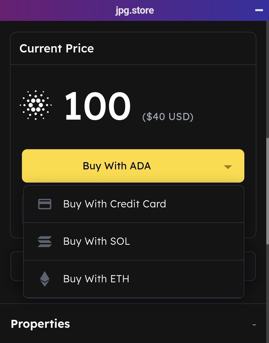 Hey #CardanoCommunity did you know that you can #Bridge from #Ethereum to #Cardano?
Just list one of your #NFTs on <a href="/jpgstoreNFT/">jpg.store</a> and buy back with $ETH