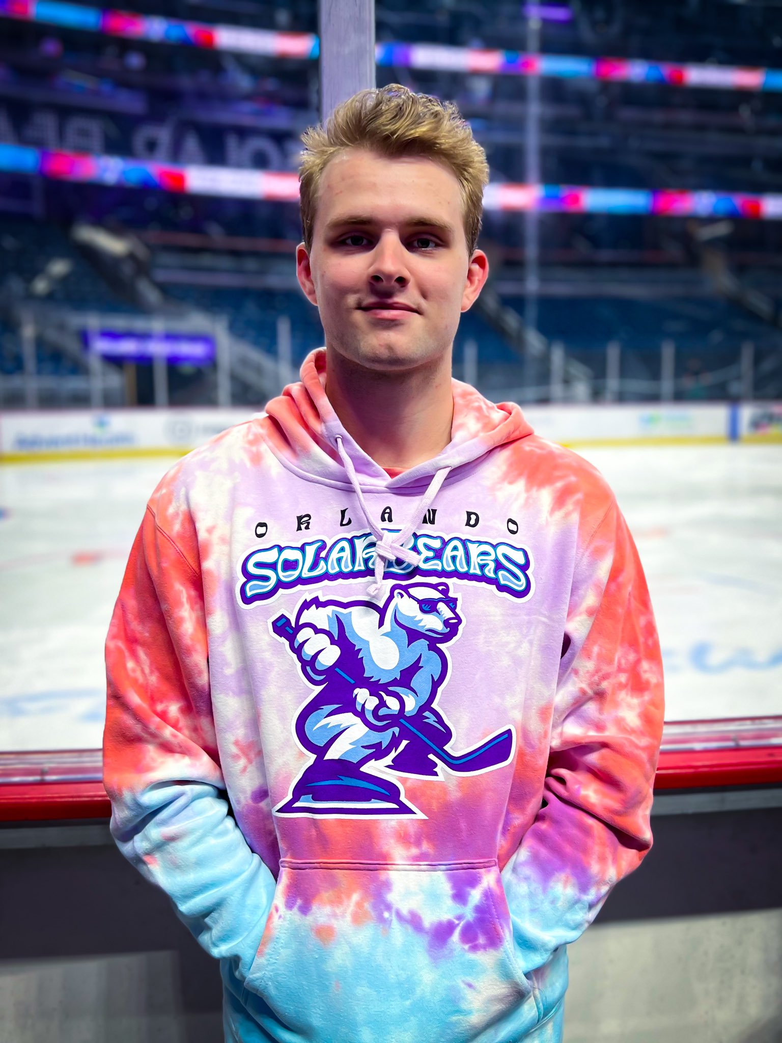 ECHL Orlando Solar Bears Purple tie dye Large hoodie