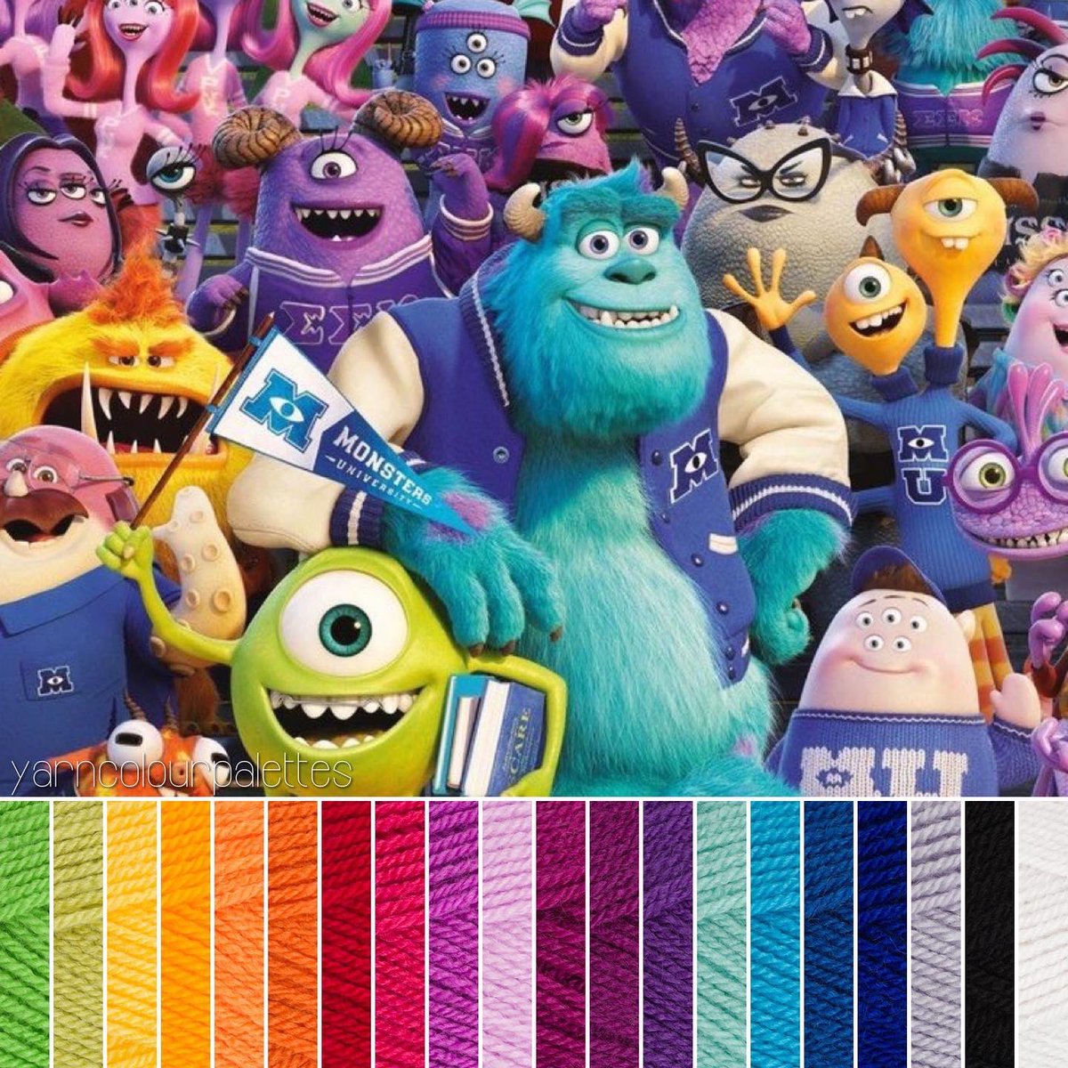 ColourPalette_'s tweet image. Colour palette: Monsters University 
Brand: Stylecraft Special DK
#stylecraft #stylecraftyarn #colourpalette #yarncolourpalette #monstersuniversity