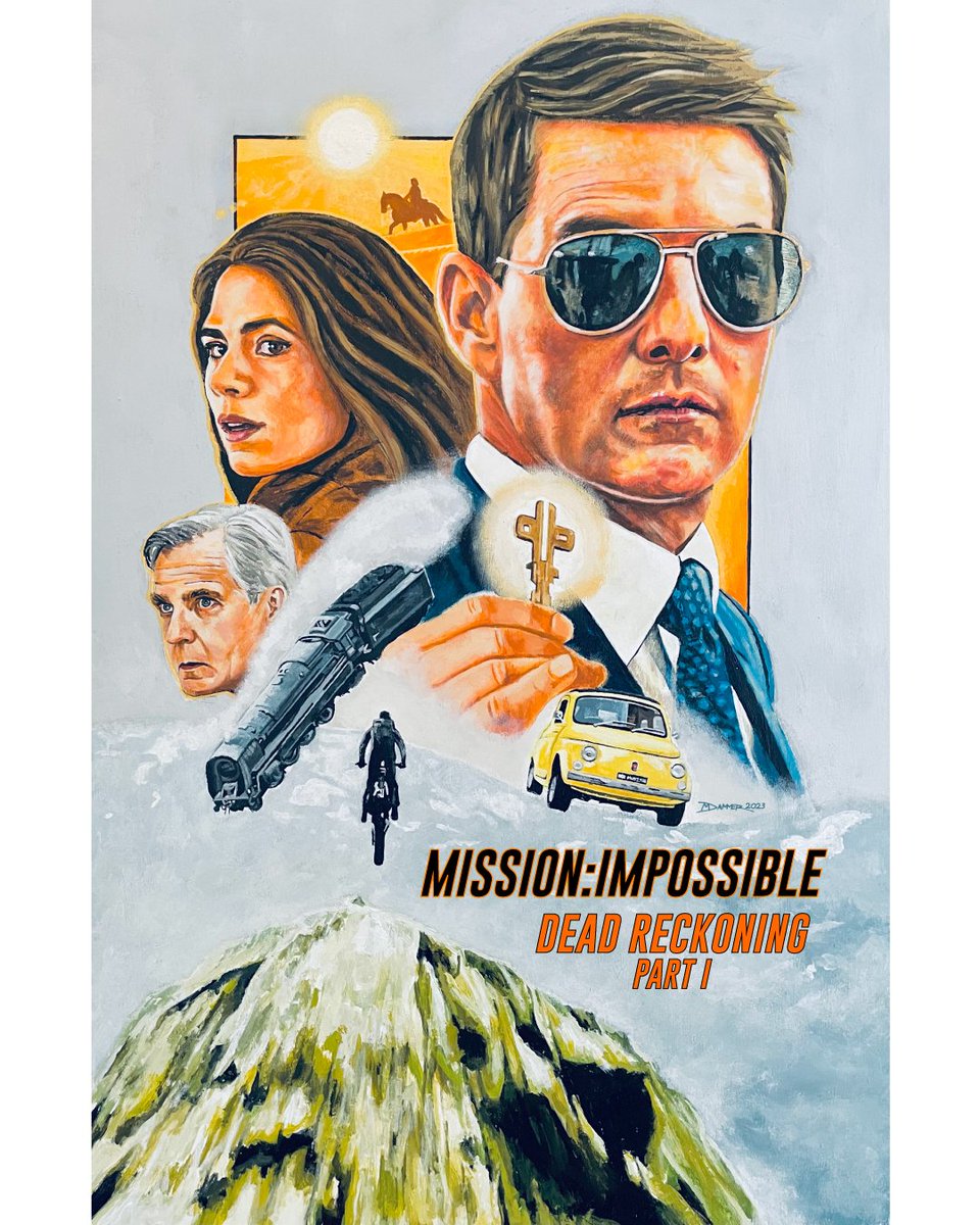 Painting I just finished in anticipation of the upcoming @MissionFilm. Acrylics on wood board. #Alternativemovieposters