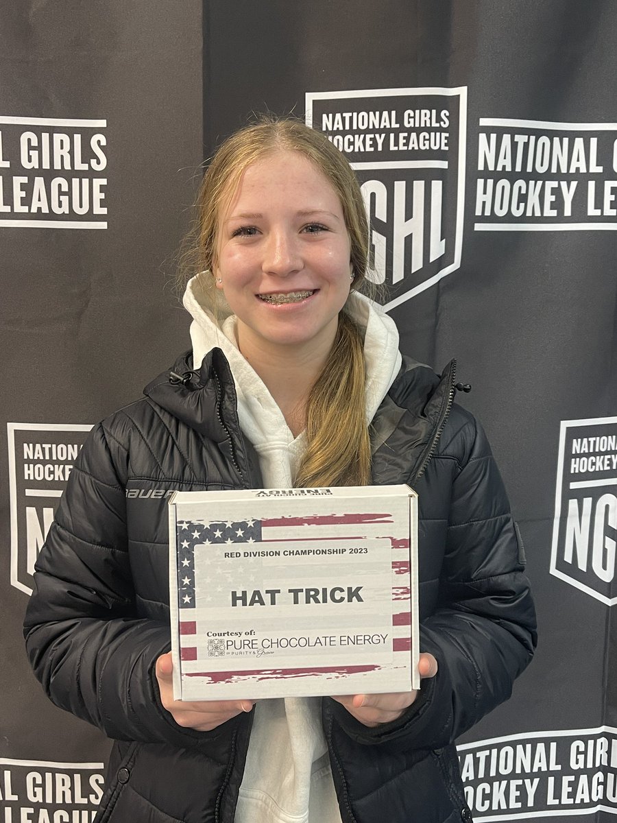nghlhockey's tweet photo. 14Us 
Abby Richardson @tli_team , Genevieve Smsrt @VE_GirlsHockey , and  Lauren Shell @floridaallianc5 are taking home @PurityGraceInc Pure Chocolate Energy packs!! 🙌🙌🧢🧢🧢
.
#nghlhockey #nghlchampionship https://t.co/4bQhvPsVzM