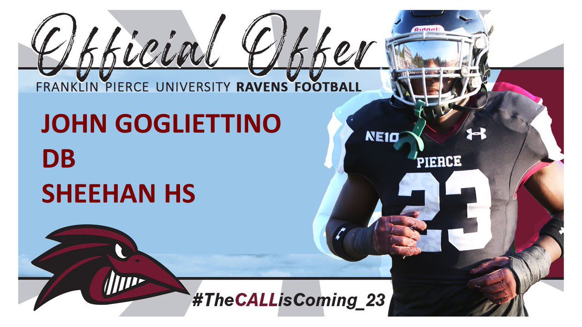 johngogliettino's tweet photo. After a great visit and conversation with @Coach_GAS, I’m excited to announce I’ve received an offer from Franklin Pierce University! @Ravens_FB @JohnFerrazzi https://t.co/zRCeK6VloY