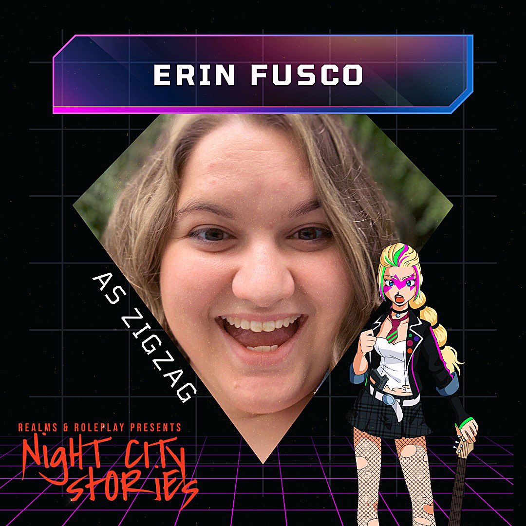 temporarylegend's tweet photo. We’re so excited to have @itserinfusco join us again, this time as ZigZag!
#temporarylegend #nightcitystories #cyberpunk #ttrpg #tabletop #tabletop #fyp https://t.co/AIzug5OxiQ