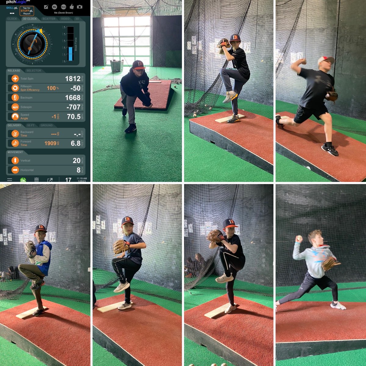 The boys love ⁦@PitchlogicS⁩
seeing their data. 
We brought out some tech for todays lessons.
Looking @ numbers and fine tuning mechanics.  

Win / Win
